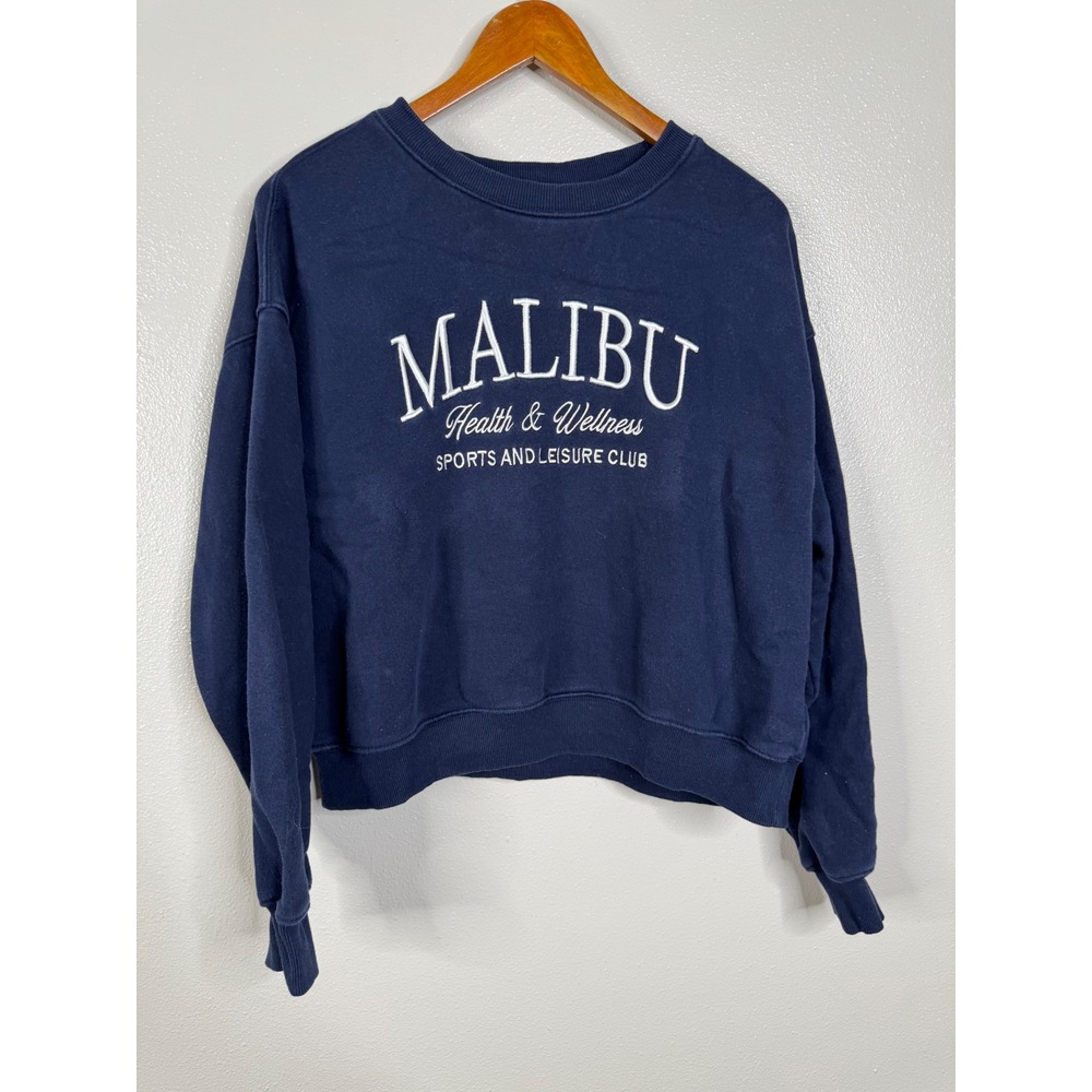 Lazy Sunday Malibu Health & Wellness Sports Club Navy Blue Sweatshirt XL
